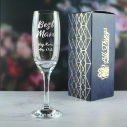 Engraved Wedding Champagne Wedding Guest, Any Text, 7.5oz, Script Font