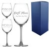 Engraved Wedding Guest Wine Glass, Any Text, 16.7oz Enoteca Glass, Script Font