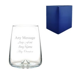 Engraved Terra Tumbler Glass, 12oz, Inverted Base, Any Message