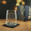 Engraved Terra Tumbler Glass, 16oz, Inverted Base, Any Message
