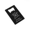 Engraved Portable Wallet Card Bottle Opener Black Happy 50th Birthday