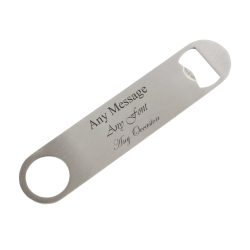 Engraved Large Steel Bar Blade Bottle Opener Any Message