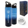 Official Printed Metal Manchester City Bottle, Personalise Any Message, Gift Boxed
