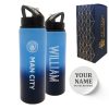 Official Printed Metal Manchester City Bottle, Personalise Any Name, Gift Boxed