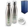 Official Printed Celtic Thermal Bottle Silver, Personalise Any Message, Gift Boxed