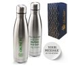 Official Printed Celtic Thermal Bottle Silver, Personalise Any Message, Gift Boxed