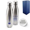 Official Printed Everton Thermal Bottle Silver, Personalise Any Message, Gift Boxed