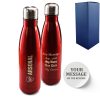 Official Printed Arsenal Thermal Bottle Painted, Personalise Any Message, Gift Boxed
