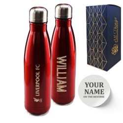 Official Printed Liverpool Thermal Bottle Painted, Personalise Any Name, Gift Boxed