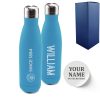 Official Printed Manchester City Thermal Bottle Painted, Personalise Any Name, Gift Boxed