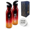 Official Printed Liverpool Metallic Water Bottle, Personalise Any Name, Gift Boxed