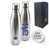 Official Printed Everton Thermal Bottle Silver, Personalise Name and Number, Gift Boxed
