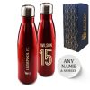 Official Printed Liverpool Thermal Bottle Painted, Personalise Name and Number, Gift Boxed