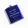 Engraved 6oz Blue Steel Hip Flask Any Message Engraved In The UK