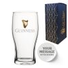 Official Classic Guinness Pint Glass, Engraved with Any Message, Gift Boxed