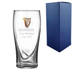 Official Gravity Guinness Pint Glass, Engraved with Any Message, Gift Boxed