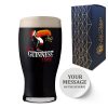 Official Christmas Toucan Guinness Pint Glass, Engraved with Any Message, Gift Boxed