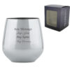 Engraved Metal Silver Wine Tumbler