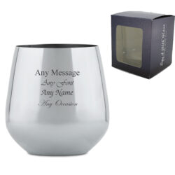 Engraved Metal Silver Wine Tumbler