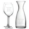 Personalised Engraved Set of 2 Enoteca Wine Glass and 1 Litre Carafe Set