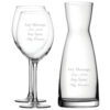 Personalised Engraved Set of 2 Enoteca Wine Glass and Contemporary Carafe Set