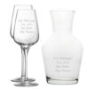 Personalised Engraved Set of 2 Sublym Wine Glass and 1 Litre Vin Carafe Set