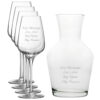 Personalised Engraved Set of 4 Sublym Wine Glass and 1 Litre Vin Carafe Set