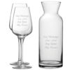 Personalised Engraved Set of 2 Sublym Wine Glass and Village Carafe Set