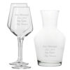 Personalised Engraved Set of 2 Infinity Wine Glass and 1 Litre Vin Carafe Set