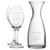 Personalised Engraved Set of 2 Pure Wine Glass and 1 Litre Carafe Set