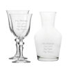 Personalised Engraved Set of 2 Crystal Jasmine Wine Glass and 500ml Vin Carafe Set
