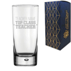 Engraved Teacher Hiball Glass with Top Class Teacher Design