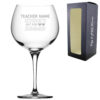 Engraved Teacher Gin Glass with School's Out For Summer Design