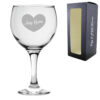 Engraved Gin Balloon Cocktail Glass with Name in Heart Design, Personalise with Any Name