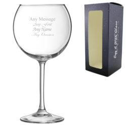Engraved Vina Splendid Gin Balloon Cocktail Glass, Personalise with Any Name or Message