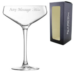 Engraved Cabernet Cocktail Champagne Saucer, Personalise with Any Name or Message
