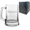Engraved Beer Tankard with Slainte Celtic Design, Add a Personalised Message to the Reverse