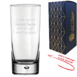 Engraved Hiball Tumbler with Secret Santa Serif Design, Add Message to Reverse