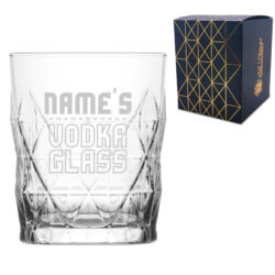 Personalised Engraved Vodka Short Keops Tumbler with 'Name's Vodka Glass' Design