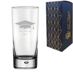 Personalised Engraved Graduation Hiball Tumbler with Grad Cap Burst Design, Personalise with Any Name or Message