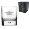 Personalised Engraved Graduation Whisky Tumbler with Grad Cap Burst Design, Personalise with Any Name or Message