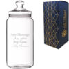 Personalised Engraved 1.5L Glass Jar with Lid, Customise with Any Name or Message, Gift Box Included