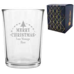 Personalised Engraved Islington Pint Glass, Merry Christmas Design, Custom Name or Message, Gift Box Included