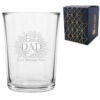 Personalised Engraved Islington Pint Glass, Best Dad Ever Design, Custom Message, Gift Box Included