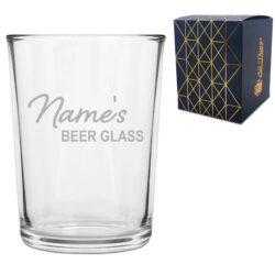 Personalised Engraved Islington Pint Glass, Name's Beer Glass Design, Custom Name, Gift Box Included
