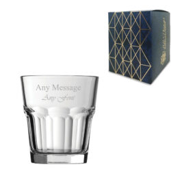 Engraved 12.75oz/377ml Casablanca Whisky Glass, Any Message for Any Occasion