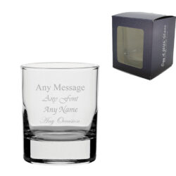 Engraved 7.75oz/229ml Side Whisky Glass, Any Message for Any Occasion