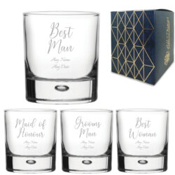 Engraved Wedding Guest Whiskey, Grooms Man or Any Text, 11.5oz, Handwritten Font