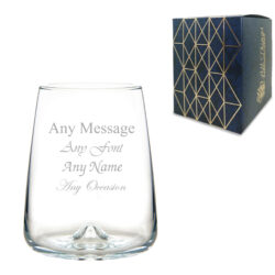 Engraved Terra Tumbler Glass, 16oz, Inverted Base, Any Message