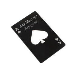 Engraved Steel Black Ace of Spades Bottle Opener Any Message